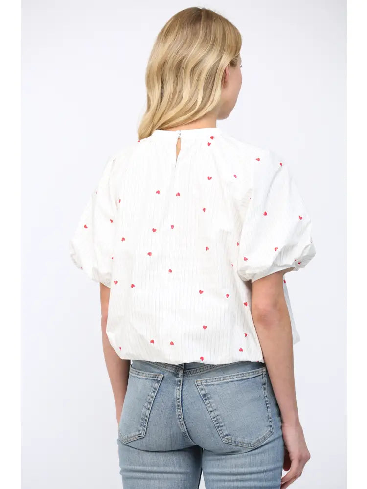 Pinstripe Red Heart Shirt