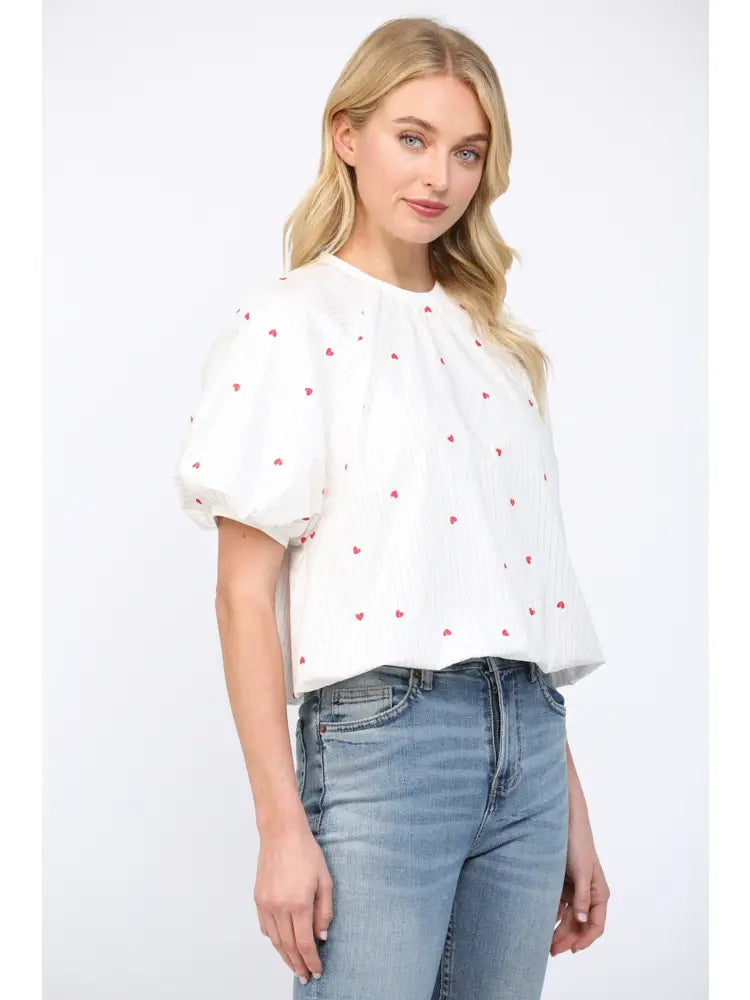 Pinstripe Red Heart Shirt